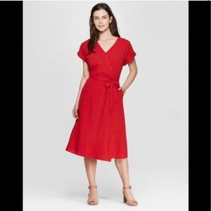 NWT Universal Threads Red Wrap Dress